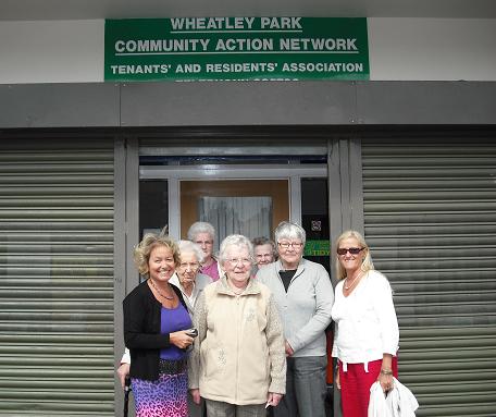 Rosie with TARA Chairperson - Kath Dawson, Treasurer - Mavis Williams, Committee Members - Gwen Lay and Eva Wyatt, and Wheatley Cllrs Moira Hood and Eva Hughes
